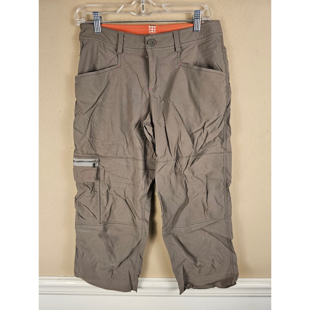 Title Nine Womens Olive Green Trail Mix Capri Pants 4